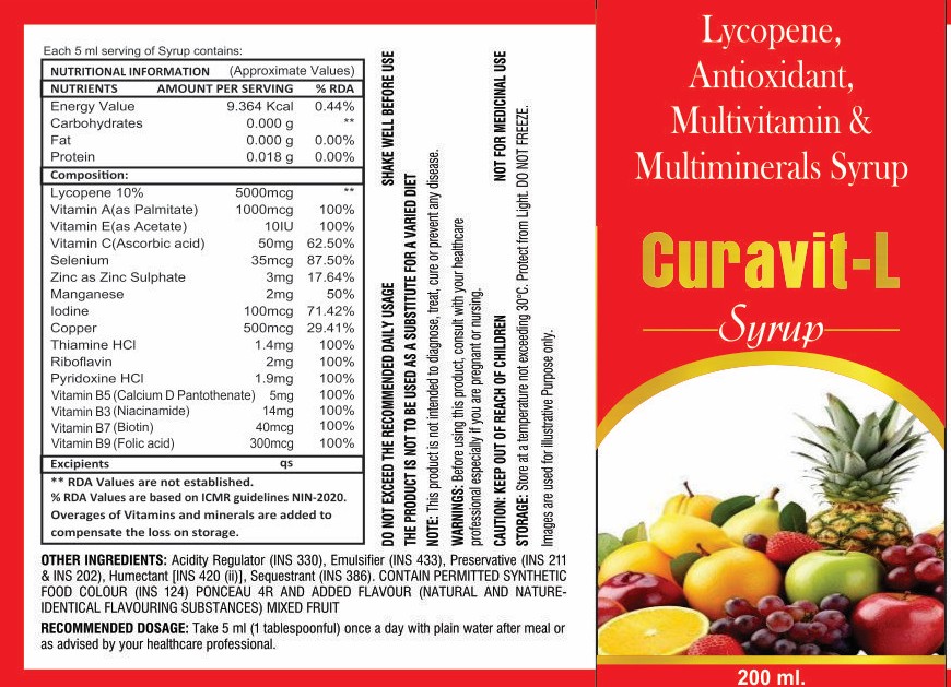 Syrup Curavit-L (Lycopene+Antioxidants+Multiminerals+Multivitamins)