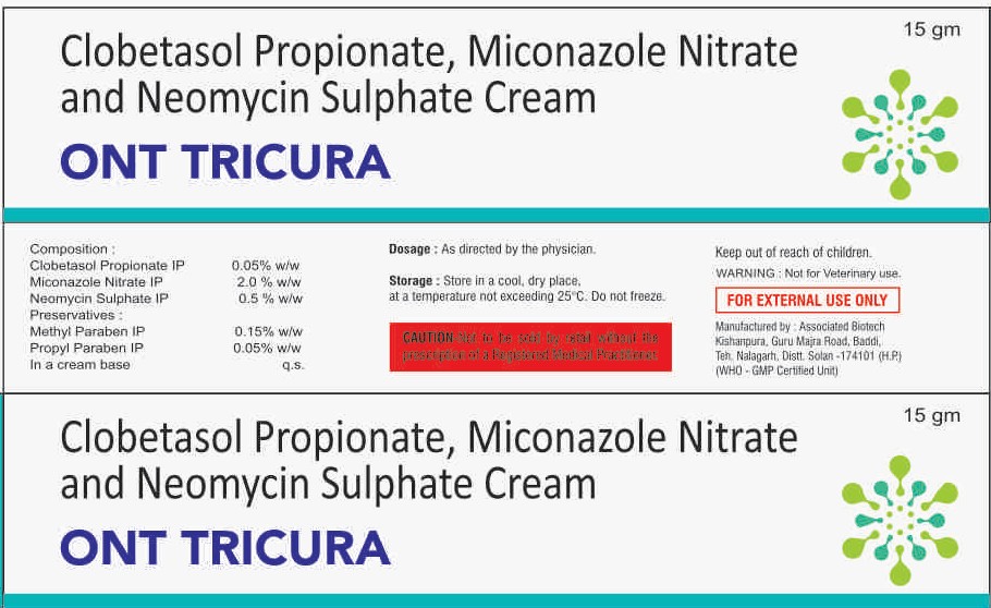 Ont Tricura (Miconazole Nitrate 2.05%+Clobetasol Propionate 0.05%+Neomycin Sulphate 0.5% Cream )