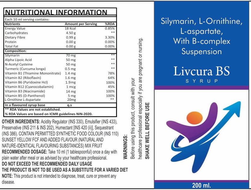 Syrup Livcura BS (Silymarin+L-ornithine+L-aspartate+B-complex)